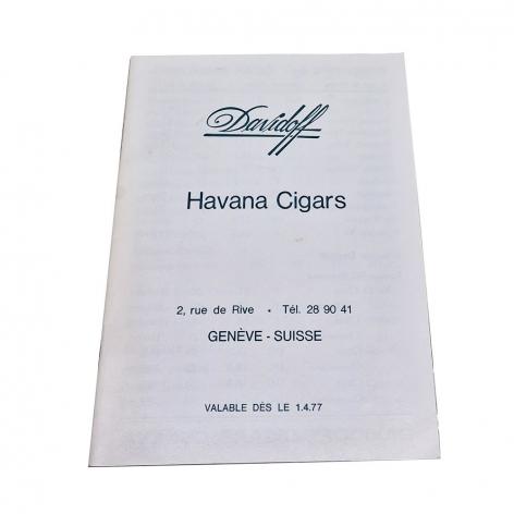 Lot 70 - Davidoff Pricelist
