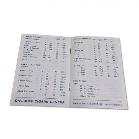 Lot 70 - Davidoff Pricelist